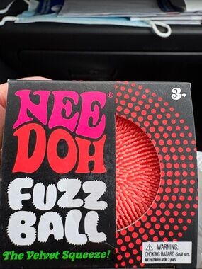 NeeDoh Fuzz Ball Sensory Toy - Red/Pink